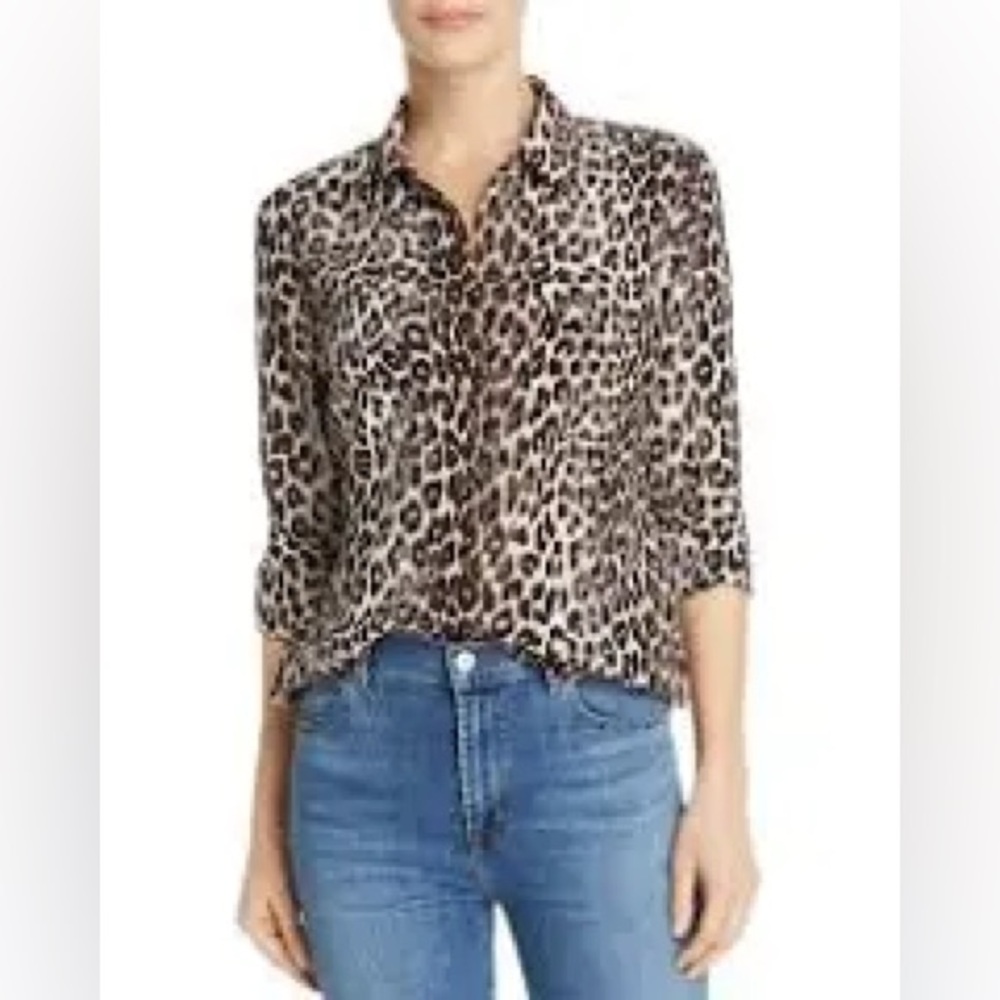 Equipment Leopard Print Button Down - image 1